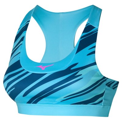 Sujetadores Deportivos Mizuno Alpha Estampados Bra Mujer - Azules - Chile M054SBPAQC